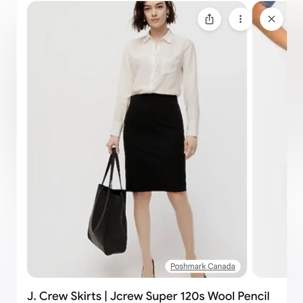 Nwot J. Crew Wool Pencil Skirt, Size 4
